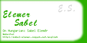 elemer sabel business card